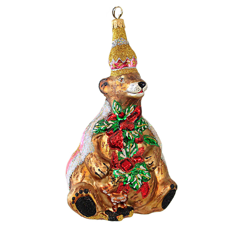 Larry Fraga Designs King Grizzly - 1 Ornament 6.25 Inch, Glass - Ornament Christmas 4156 (16267)
