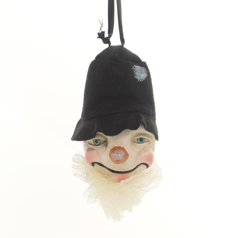 Christmas Top Hat Snowman Head Ornament Resin/Fabric 68659 (16337)