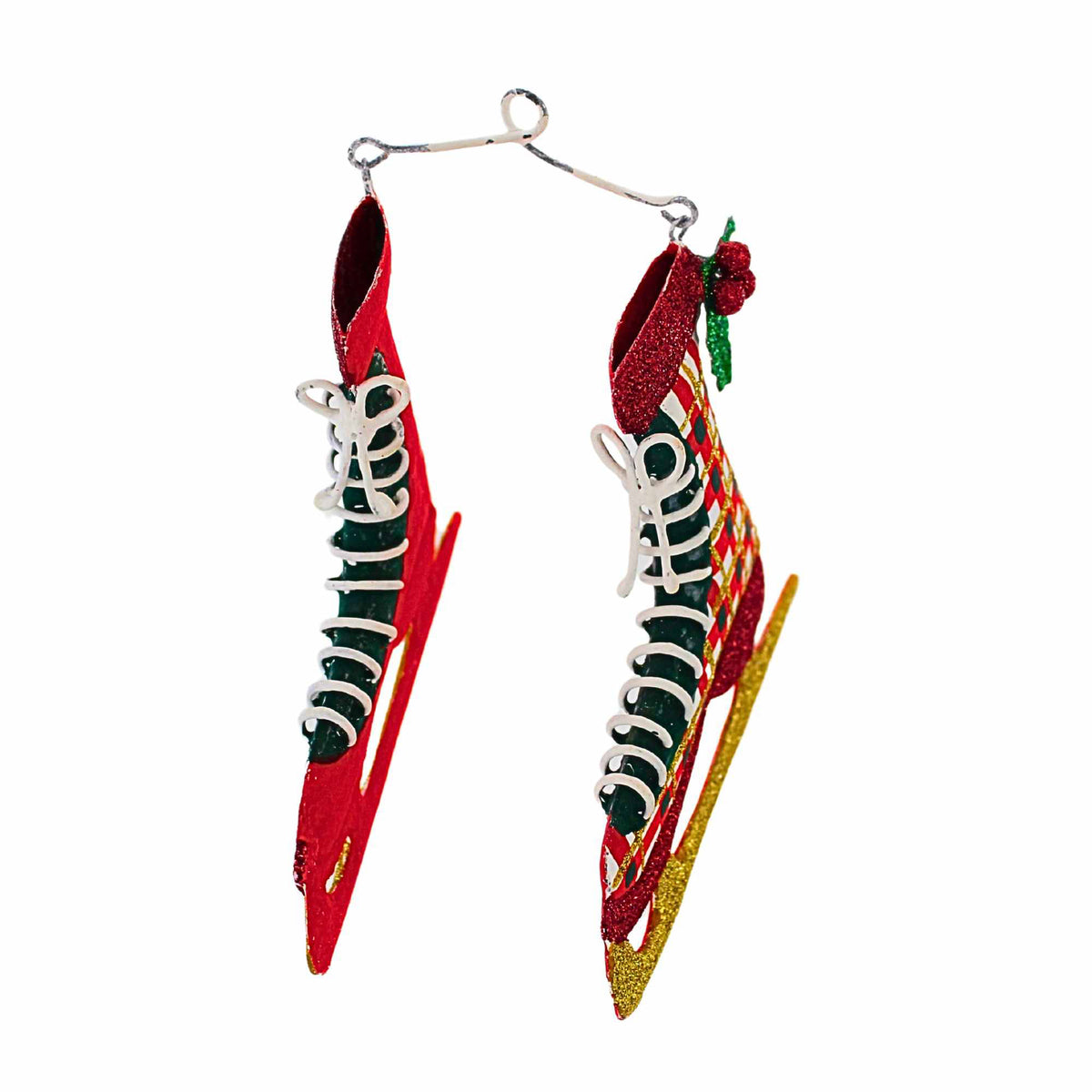 Gallerie Ii Plaid Ice Skate Ornament - - SBKGifts.com