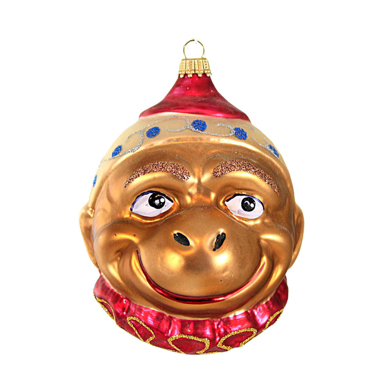 Larry Fraga Monkey Face Blown Glass Christmas Ornament Circus 5066 (16542)
