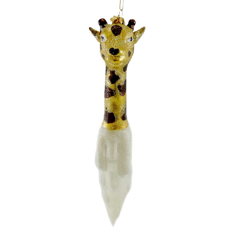 Cherry Designs Giraffe Icicle Blown Glass Christmas Ornament 8165 (16563)