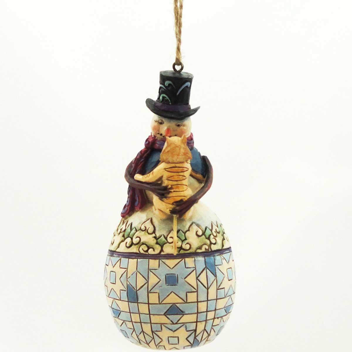 (16564) Snowman With Cat Ornament