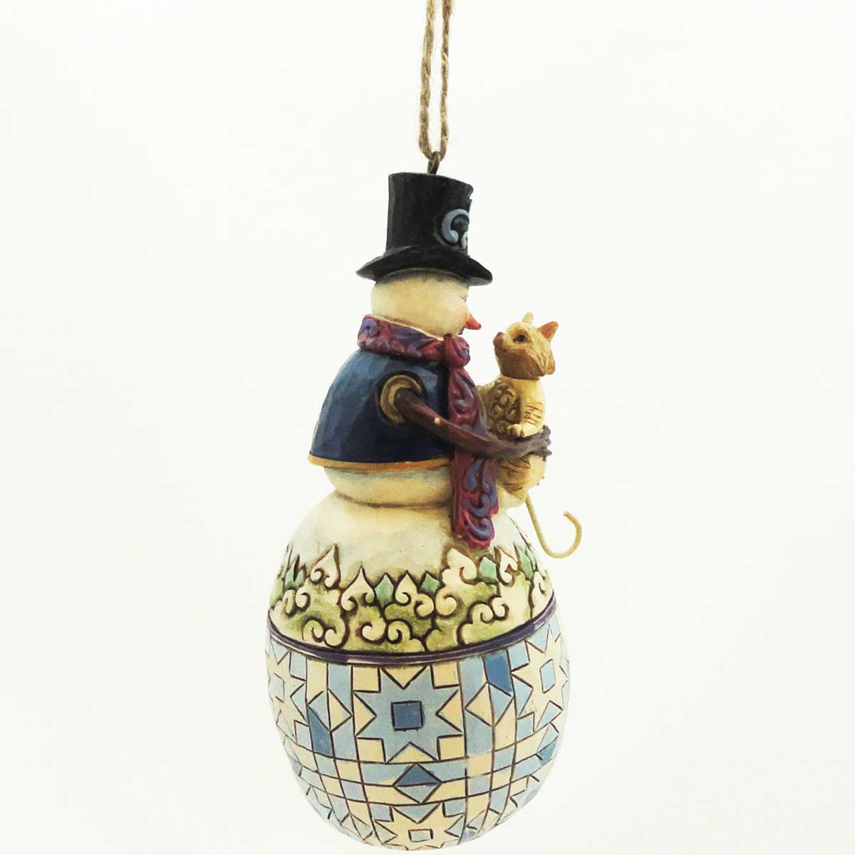Jim Shore Snowman With Cat Ornament - - SBKGifts.com