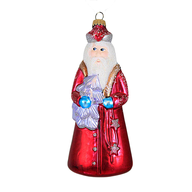 Larry Fraga Mr Fabulous Santa Blown Glass Christmas Ornament Tree 5058 (16608)