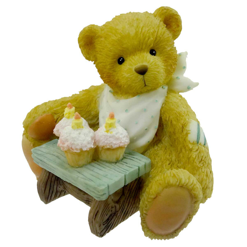 Cherished Teddies Age 3 Three Cheers For You Resin Bear Birthday Cupcake 911313 (16631)