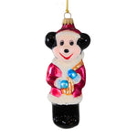 Larry Fraga Big M Mouse Blown Glass Christmas Ornament Santa 5080 (16734)