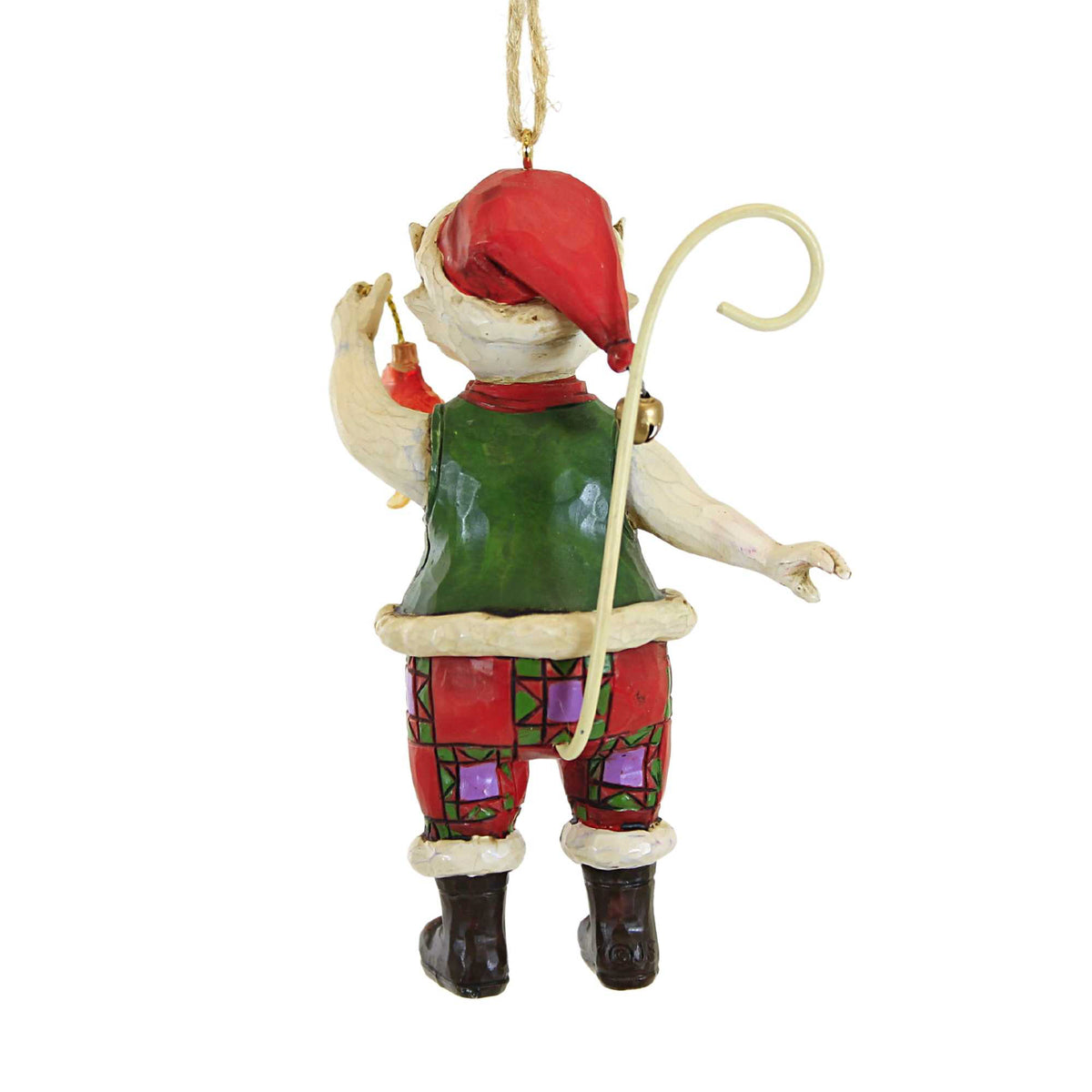 Jim Shore Christmas Cat Holding Fish - - SBKGifts.com