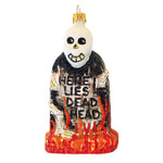 Larry Fraga Graveyard Marker Blown Glass Halloween Ornament Skeleton 5961 (17071)