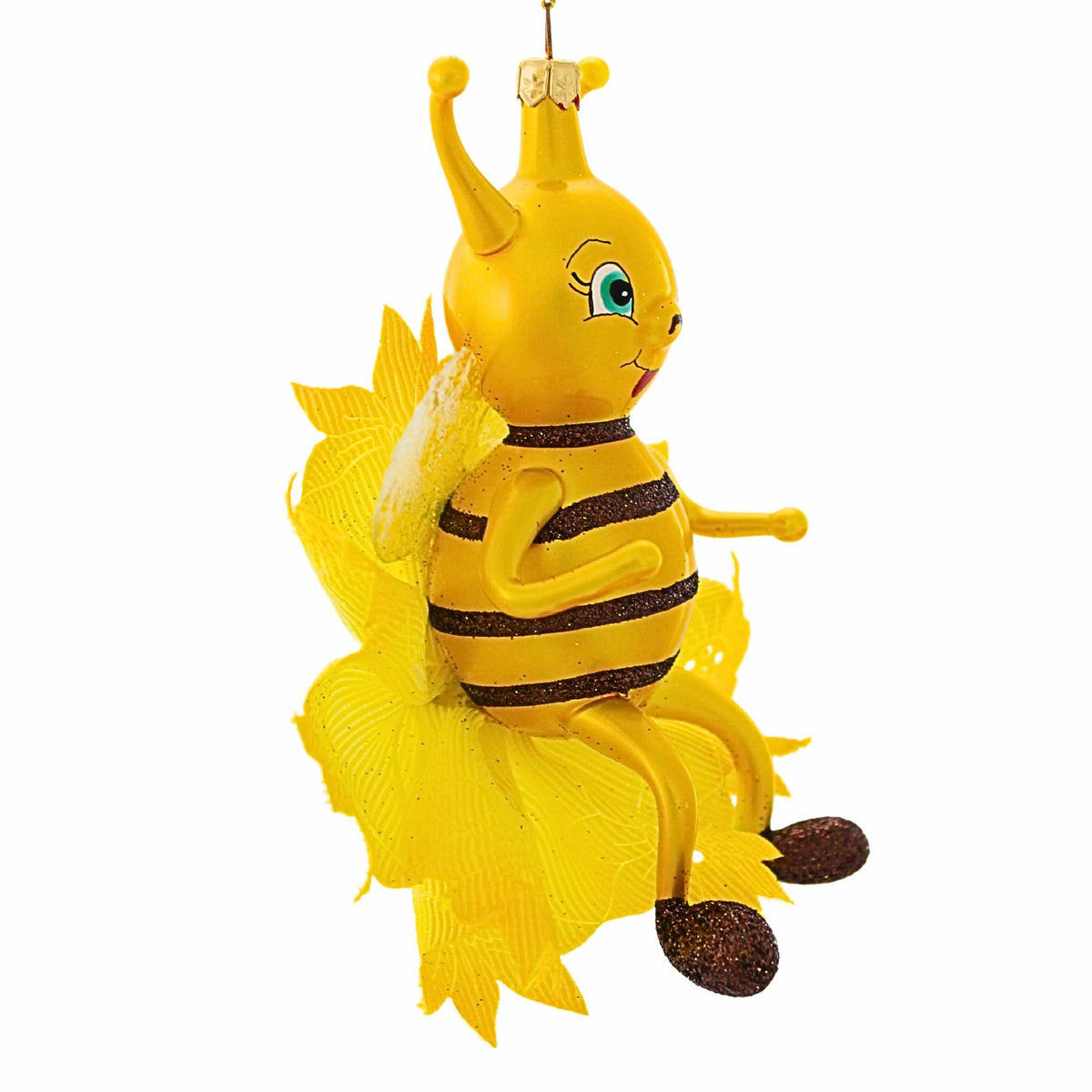 De Carlini Italian Ornaments Bee In The Flower - - SBKGifts.com