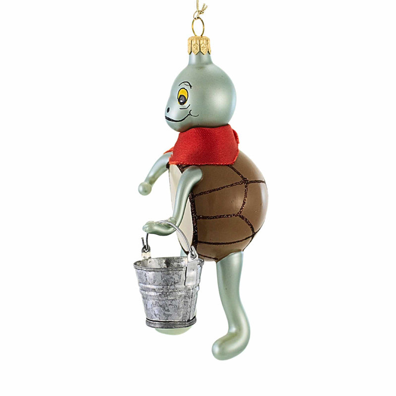 De Carlini Italian Ornaments Turtle With Bucket - - SBKGifts.com