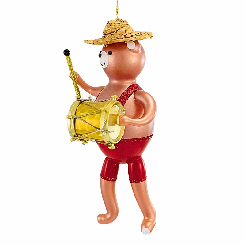 De Carlini Italian Ornaments Bear Band With Drum - - SBKGifts.com
