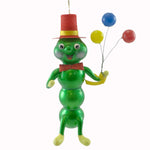 De Carlini Caterpillar With Balloons Glass Ornament Italian Bug Birthday A5681