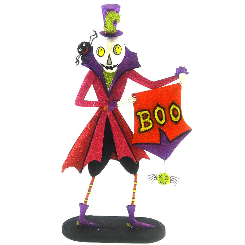 Halloween Booville Skeleton Resin/Metal Spiders Boo Sign 68421 (17369)