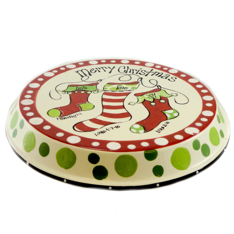 Tabletop Chip And Dip Christmas Plate Ceramic Cake Plate 1197137 (17666)