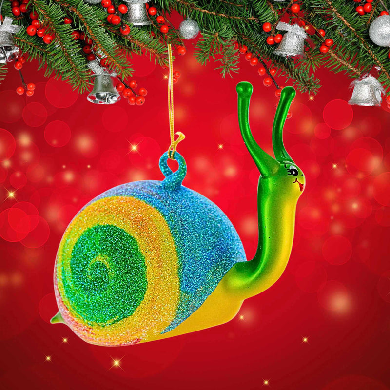 De Carlini Italian Ornaments Rainbow Snail - - SBKGifts.com