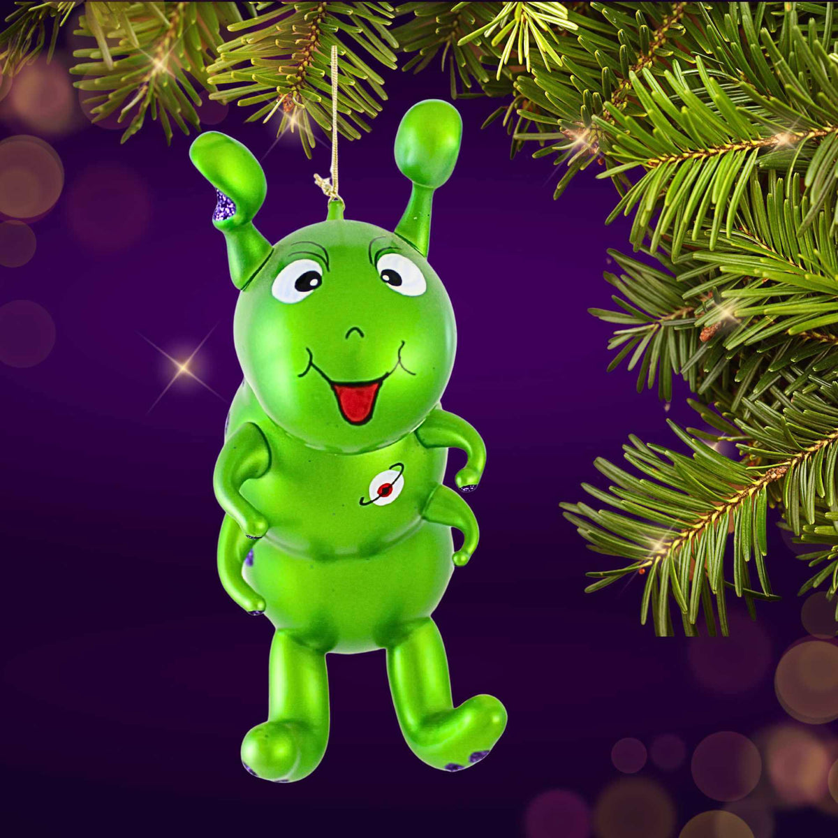 De Carlini Italian Ornaments Alien With Dots - - SBKGifts.com