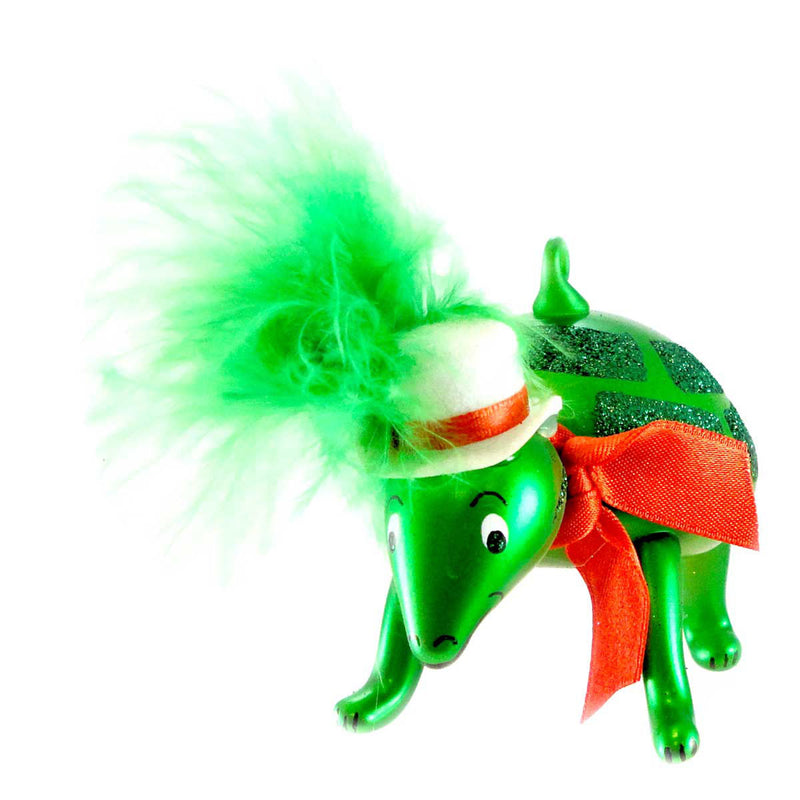 De Carlini Turtle With Scarf Mouth Blown Glass Ornament A5205 (18033)