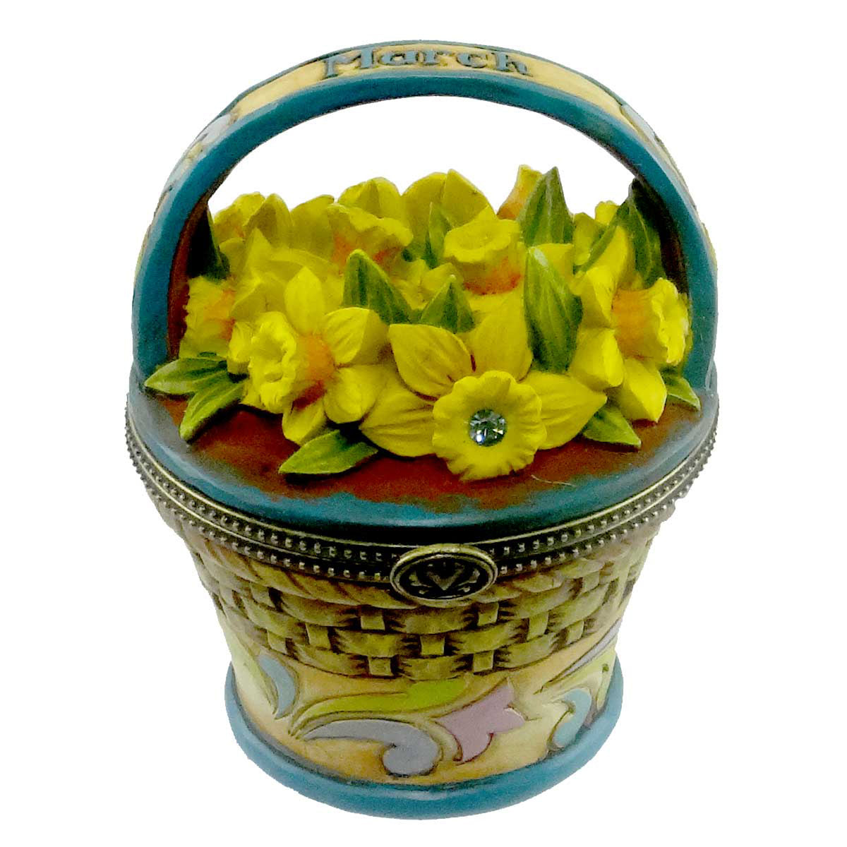 (18064) March Daffodil Covered Box