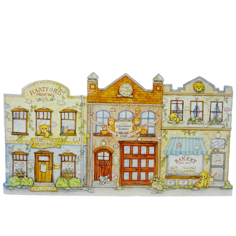 Cherished Teddies Town Backdrop - One Backdrop 6.25 Inch, Zero Grade Mdf (Medium-Density Fiberboard) - Cherished Teddy Club Crt122 (18256)