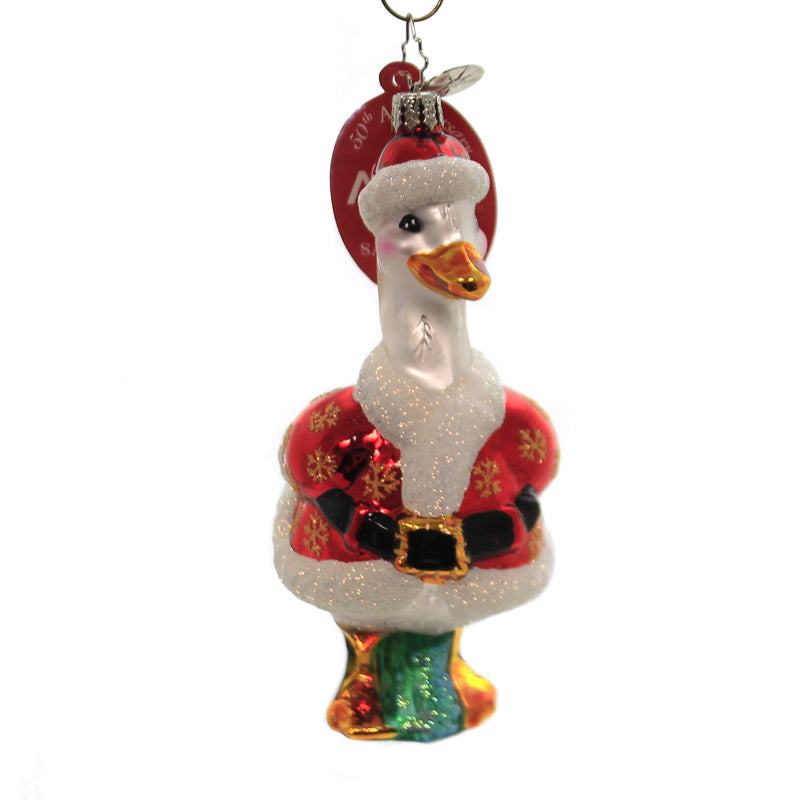 Christopher Radko Santa Duck Blown Glass Christmas Duck 3011343 (1827)