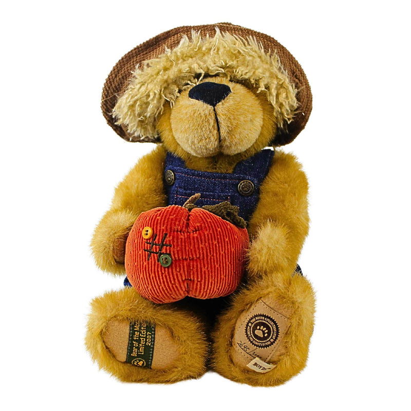 Boyds Bears Plush Jeffrie - 1 Plush Bear 14 Inch, Polyester - Scarecrow Fall Pumpkin Plush 919893 (18340)
