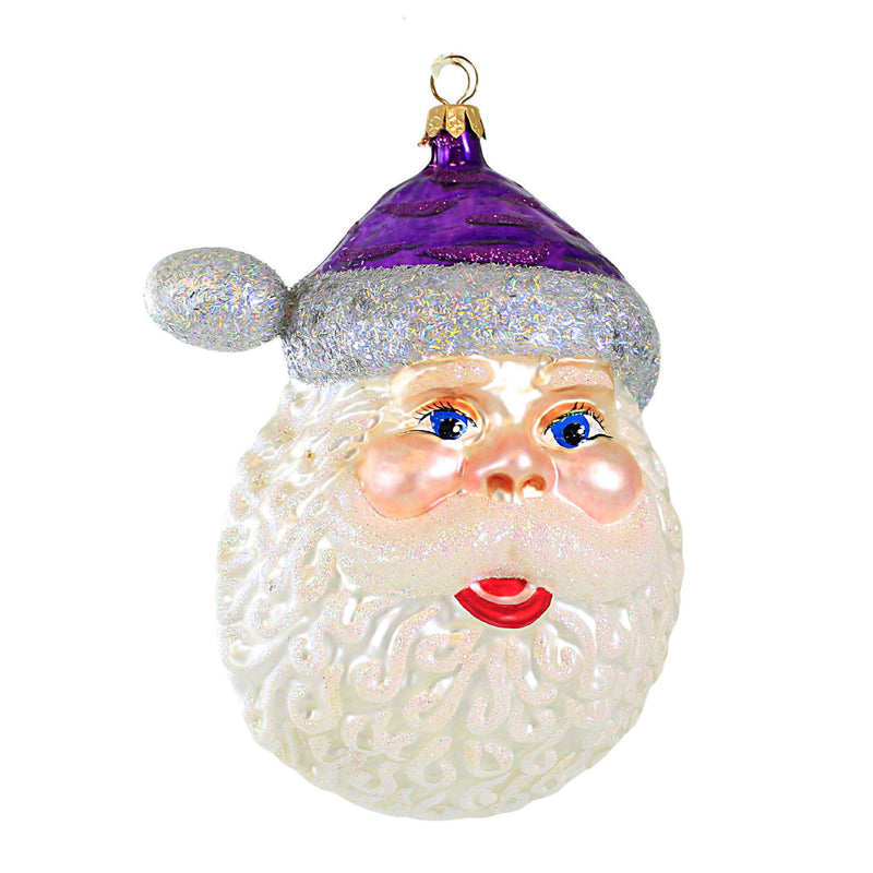 Larry Fraga Designs Chubby Cheeks - 1 Ornament 6.75 Inch, Glass - Ornament Christmas Santa 330 (18583)