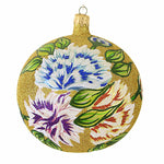 Larry Fraga Designs Springtime Gold - 1 Ornament 5.5 Inch, Glass - Ornament Ball Flower Floral 5842 (18597)
