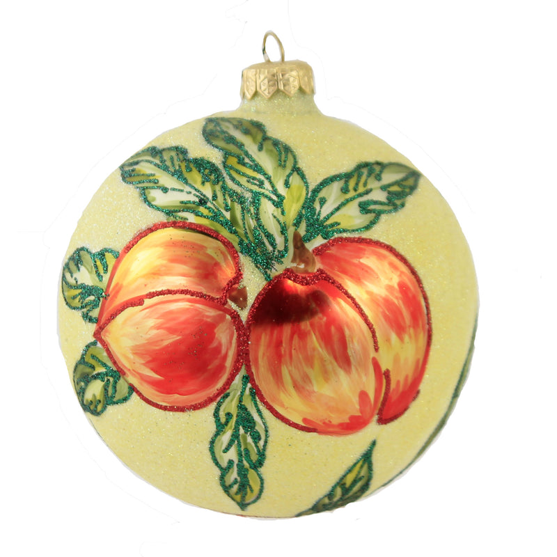 Larry Fraga Apricot Preserves Blown Glass Ornament Ball Fruit 395 (18607)