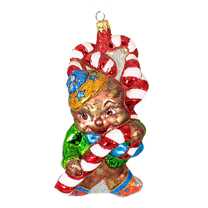 Larry Fraga Designs Gingerbread Man - 1 Ornament 7 Inch, Glass - Ornament Sweet Pastry Sweets 560 (18628)