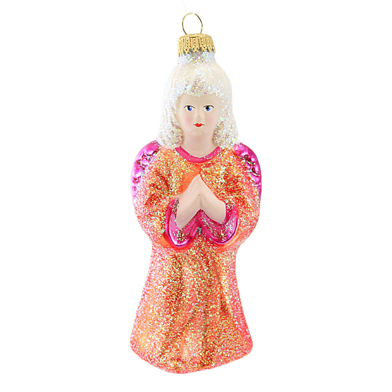 Larry Fraga Designs Praying Angel - 1 Ornament 5 Inch, Glass - Ornament Dresden Dove Angel 5177 (18693)