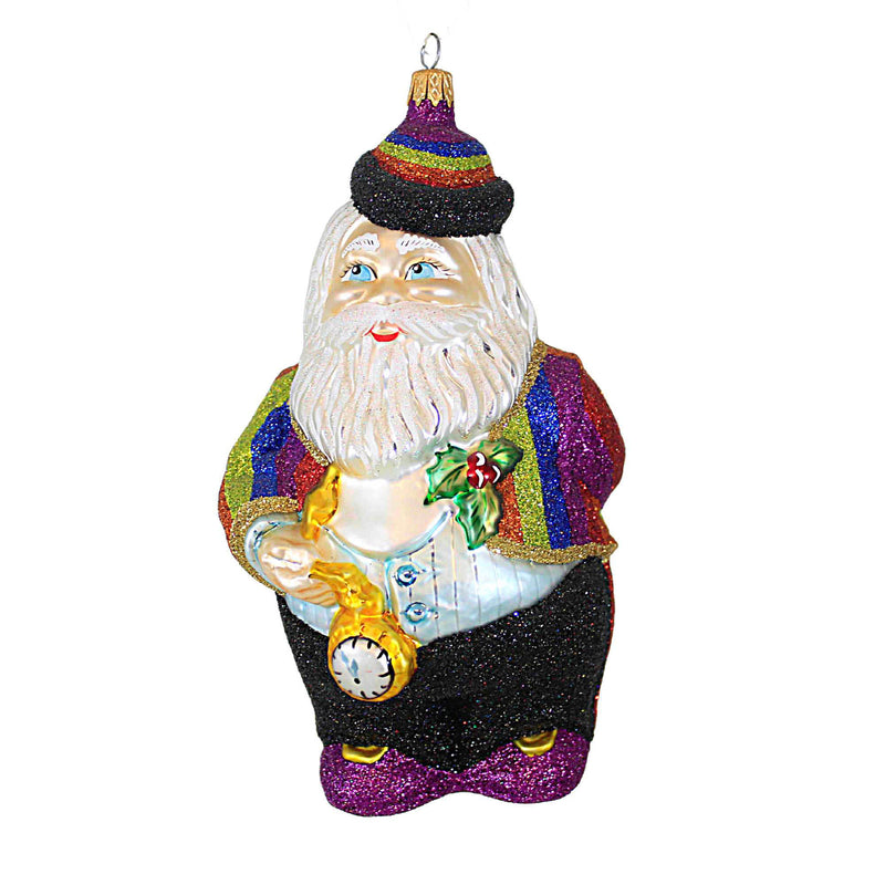 Larry Fraga Designs Midnight Santa - 1 Ornament 7 Inch, Glass - Ornament Christmas Santa Gay 5870 (18730)