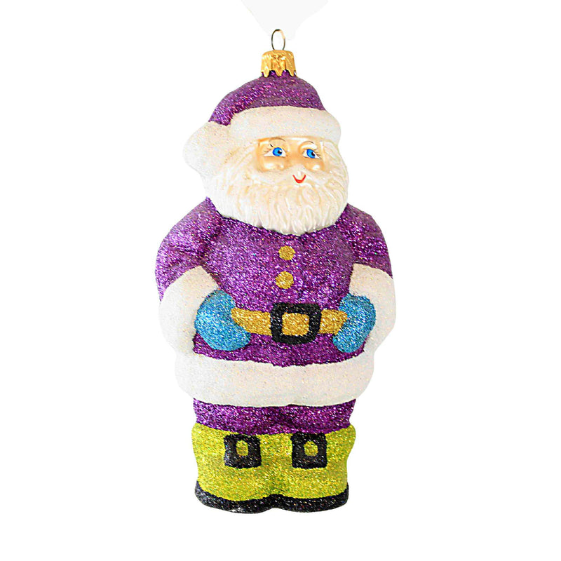 Larry Fraga Lavender Plum Santa Blown Glass Ornament Christmas Claus 5873 (18731)