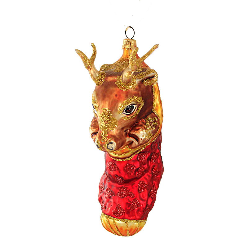 Larry Fraga Surprise Blown Glass Ornament Christmas Reindeer 5879 (18733)