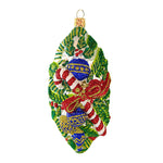 Larry Fraga Designs Boughs Of Holly - 1 Ornament 5.75 Inch, Glass - Ornament Christmas Candy Cane 5913 (18743)