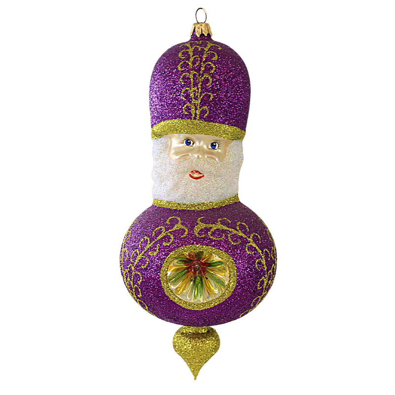 Larry Fraga Roman Majesty Blown Glass Ornament Santa Russian Glitter 5932B (18752)