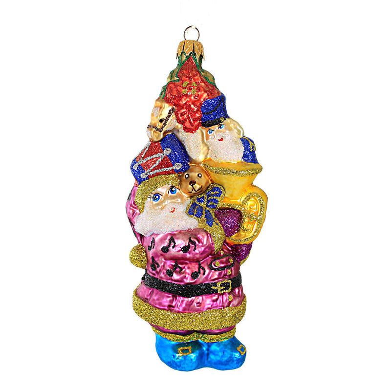 Larry Fraga Packing The Sleigh Blown Glass Ornament Santa Tuba Musical 6019 (18768)