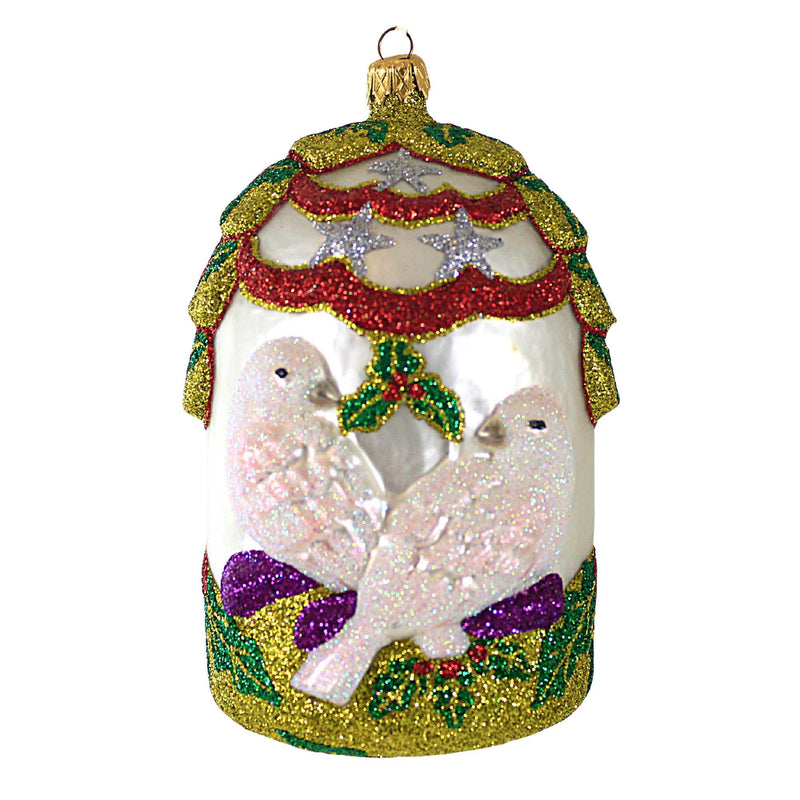 Larry Fraga Welcoming Christmas Blown Glass Ornament Doves Love 6043 (18851)