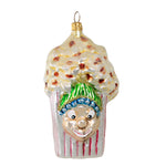 Larry Fraga Popcorn Box Blown Glass Circus Clown Movie Ornament 2003 (18867)