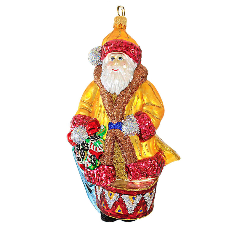 Larry Fraga Symphonic Santa Blown Glass Ornament Santa Drum Horn Violin 439 (18885)