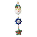 Larry Fraga Santa Star Snowflake Blown Glass Ornament St/3 Christmas 480 (18888)