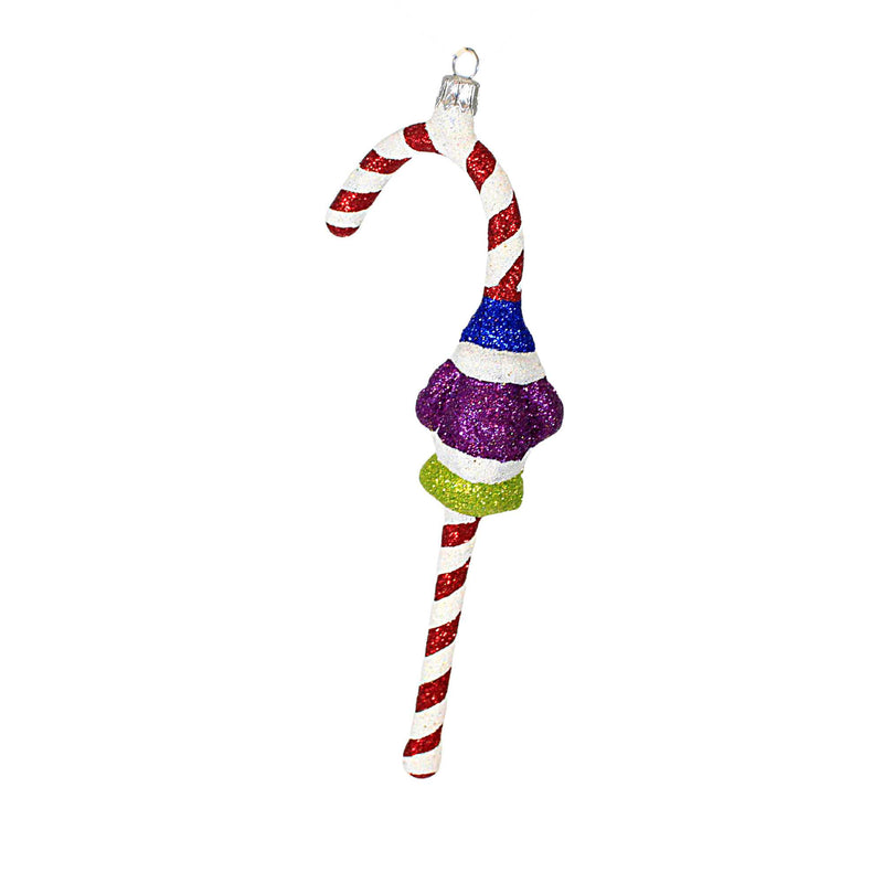 Larry Fraga Tricky Sticky Candycane Blown Glass Ornament Christmas ...