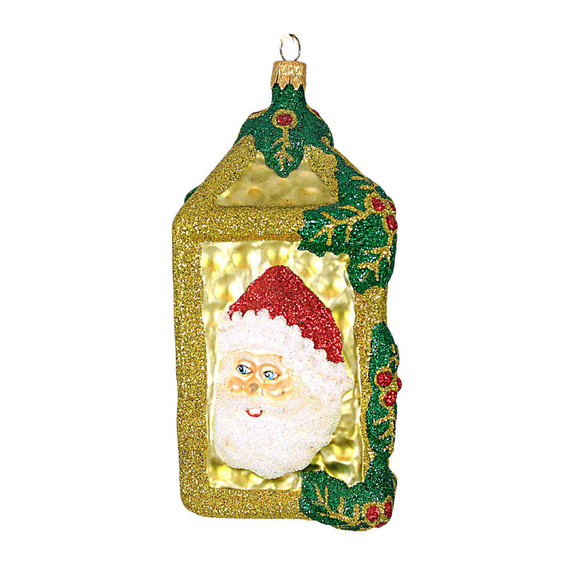 Larry Fraga Designs Reflections Of Santa - 1 Ornament 6 Inch, Glass - Ornament Christmas Holly 5922 (18945)