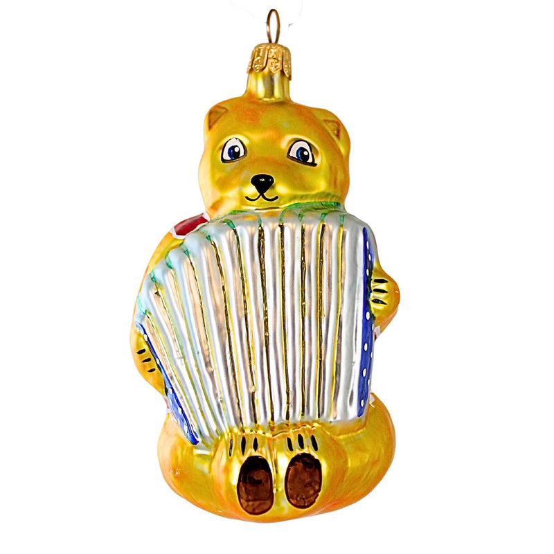 Christopher Radko Company Gypsy Bear - One Glass Ornament 4.5 Inch, Glass - Ornament Accordian Teddy 959080 (1911)