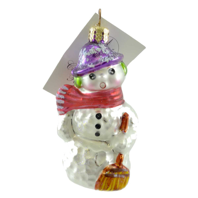 Christopher Radko Snow Song Glass Ornament Snowman Broom (19576)