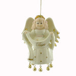 Holiday Ornament Ringing In Peace Blown Glass Lenox Christmas Angel 760498 (19664)