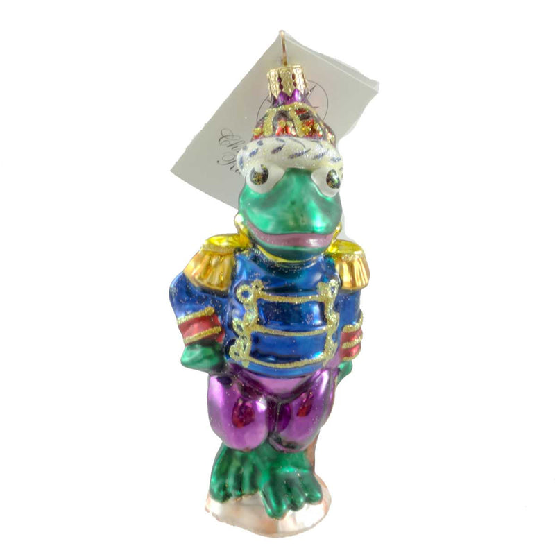 Christopher Radko Never Been Kissed Glass Ornament Frog Prince (19730)