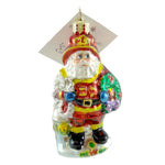 Christopher Radko Company Red Hot Santa Gem - One Glass Ornament 4 Inch, Glass - Ornament Firefighter Hose Christmas 107680 (19828)