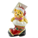 Christopher Radko Teddy Boot Glass Ornament Bear Santa Christmas (19877)