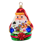 Christopher Radko Santa's Favorites Glass Ornament Snowman Toys Box (19900)