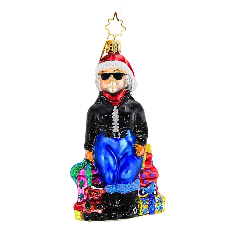 (19949) Christopher Radko Company Petite Mrs Harley® Claus, 4.25 Inch, Ornament Motorcycle Leather Jacket 02Har03